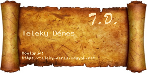 Teleky Dénes névjegykártya